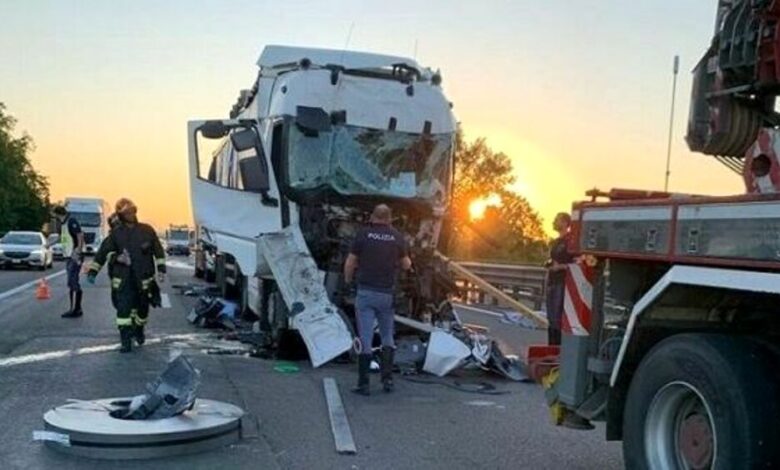 incidente Milano-Napoli tir