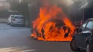 incendio auto casagiove 11 aprile
