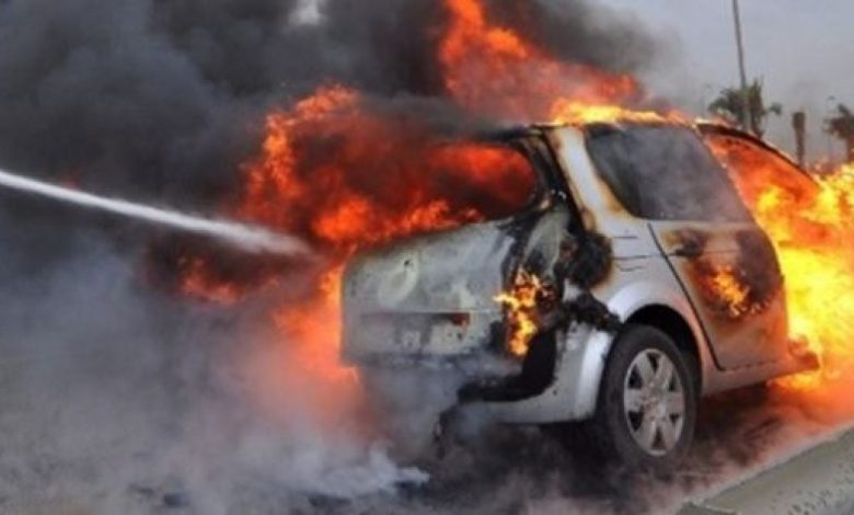 auto trattore sparanise fiamme